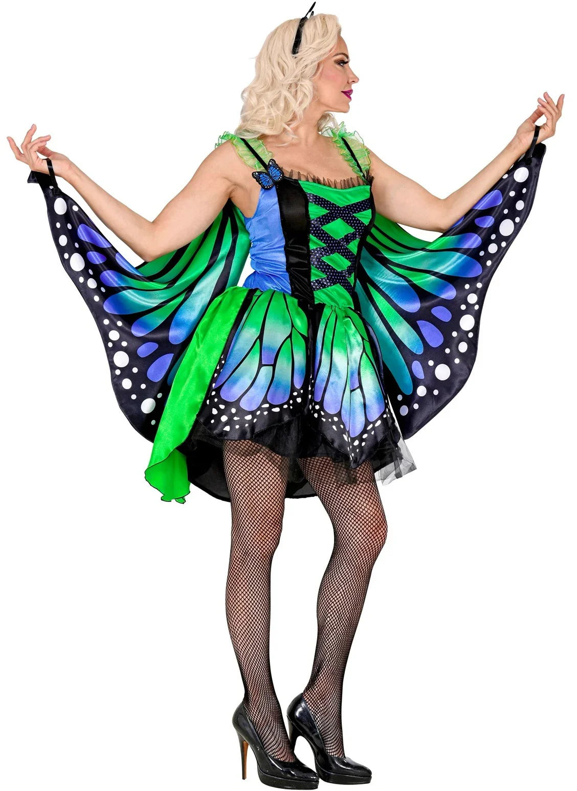 Disfraz de Mariposa con Alas Verde y Azul para Mujer Mariposa Widmann